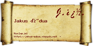 Jakus Édua névjegykártya